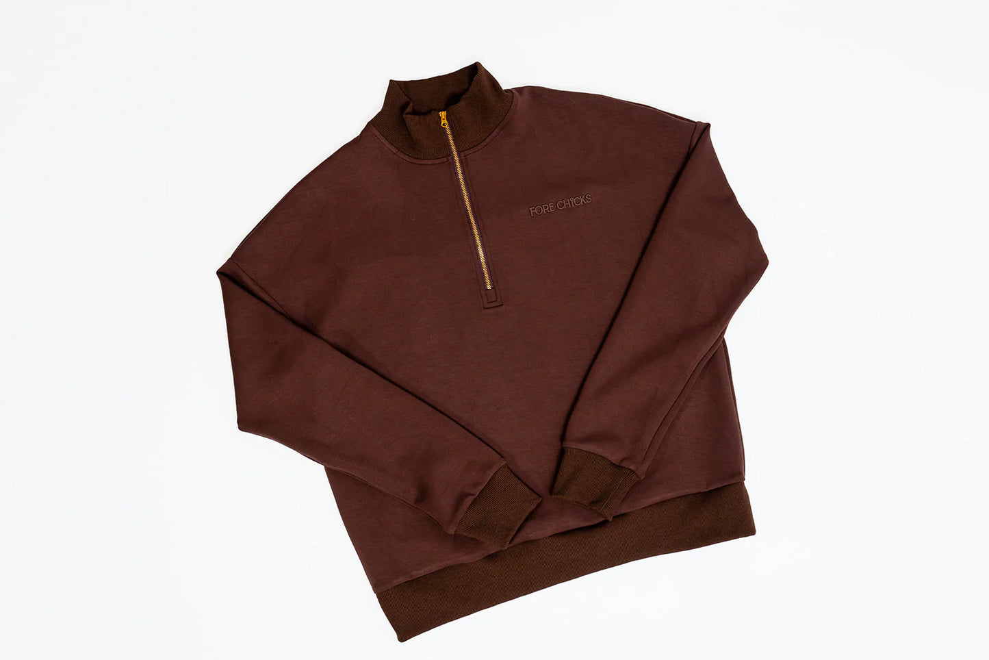 FORECHICKS - GOLD ZIP SCUBA SWEATER