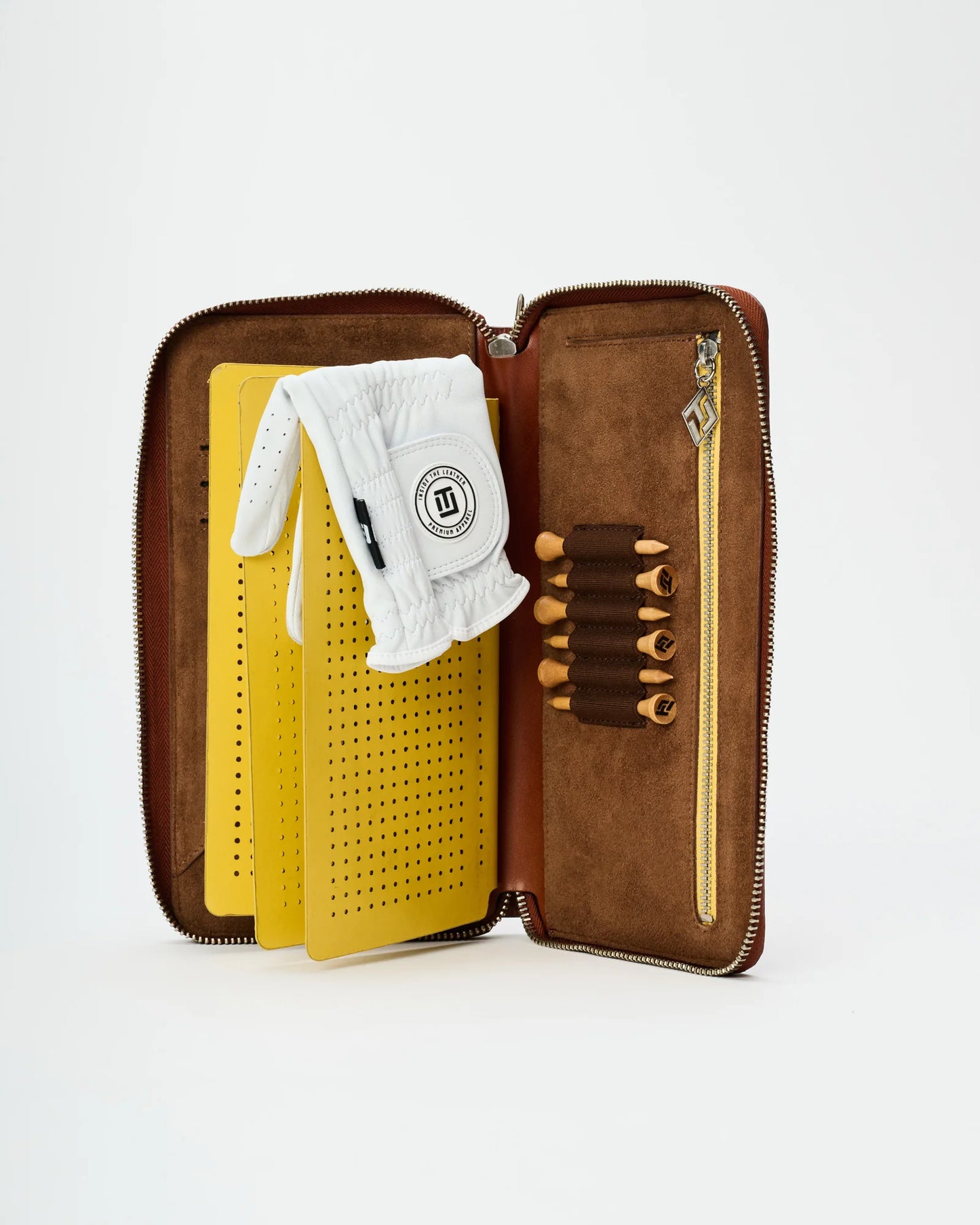 INSIDE THE LEATHER GLOVE WALLET - COGNAC